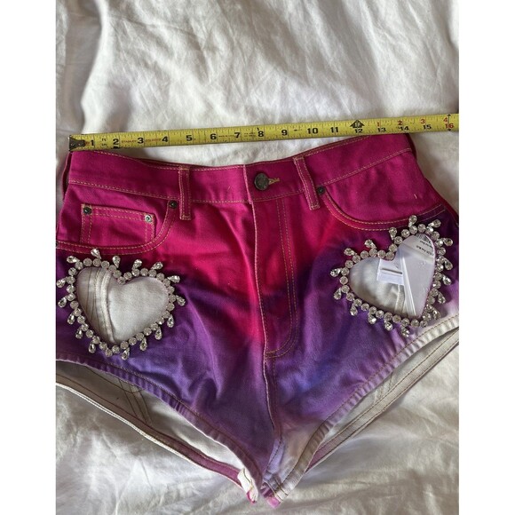 AREA Pink and Purple Jean Shorts - Picture 10 of 14